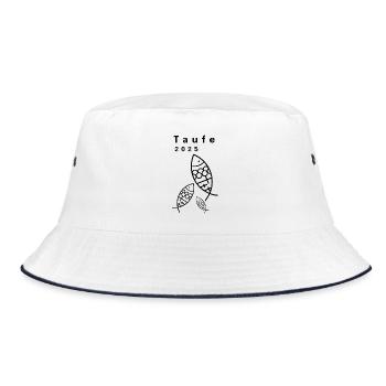 Baptism 2025 3 Pisces Crosses Minimalist - Bucket Hat - white/navy - Front