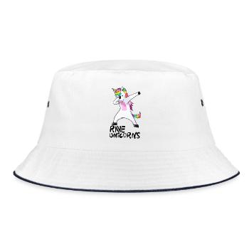Logo Rave Unicorns Black Text - Bucket Hat - white/navy - Front