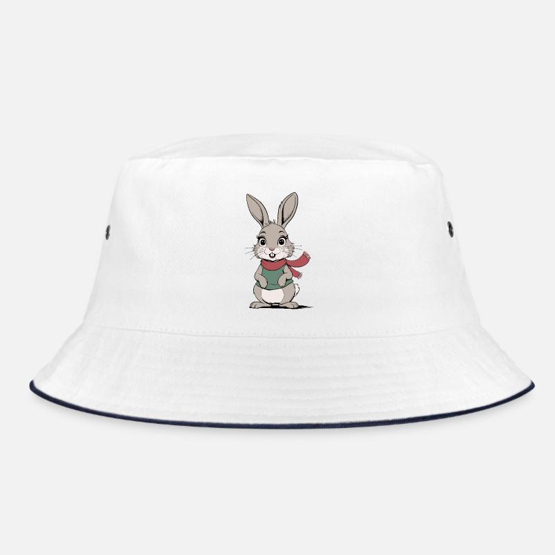 Lapin mignon - Bob - blanc/marine