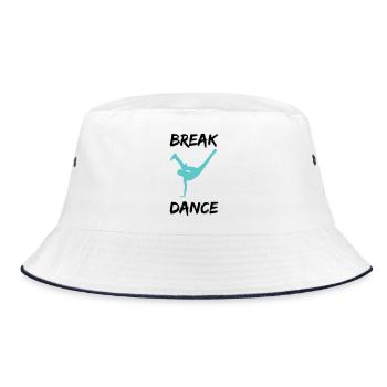 breakdancer bboy - Bucket Hat - Weiß/Navy - Vorne