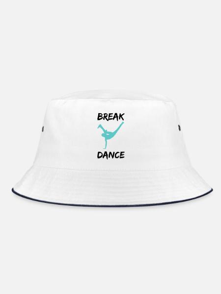 breakdancer bboy - Bucket Hat - Weiß/Navy - Vorne