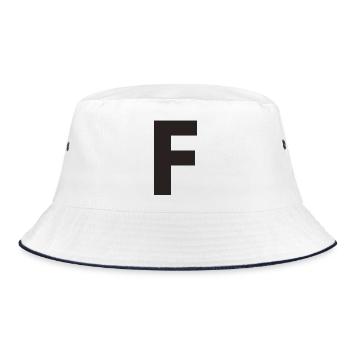 F - Bucket Hat - white/navy - Front