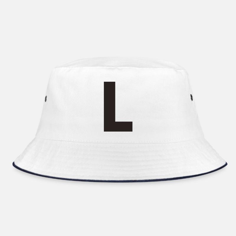 L - Bucket Hat - white/navy