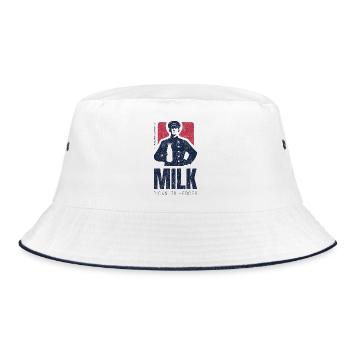 Milk picks its heroes funny ironic lactose - Bucket Hat - white/navy - Front