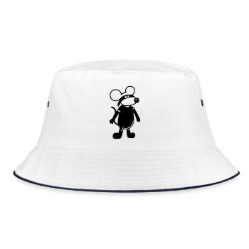 Mouse Evil Robber Ninja Raid Thief Burglar - Bucket Hat - white/navy - Front