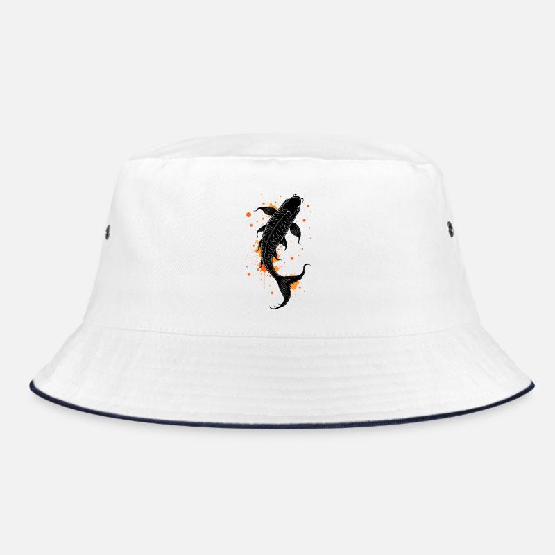 Koi Fish Calligraphy Bucket Hat