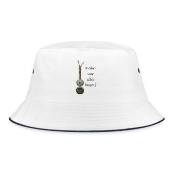 Lichtschalter mit Steckdose - Bucket Hat - Weiß/Navy - Vorne