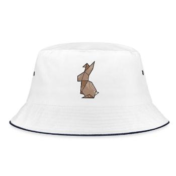 Origami Bunny Plain - Bucket Hat - white/navy - Front