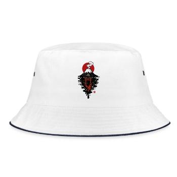 Fuji Mountain Japan - Bucket Hat - white/navy - Front