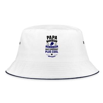 T-shirt Papa boxeur – Cadeau fête des pères - Bob - blanc/marine - Devant