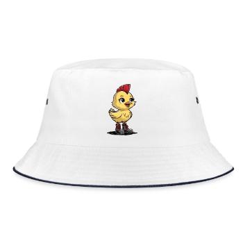 Jupe Chick avec des bottes - Cool Punk Chick Shirt - Bob - blanc/marine - Devant