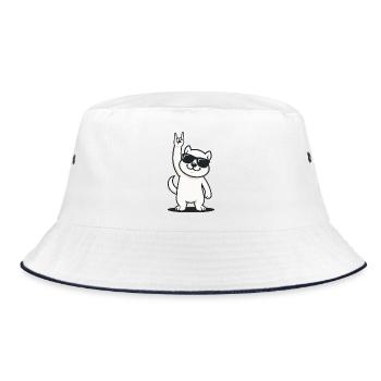 Rockin' Squirrel - Bucket Hat - Weiß/Navy - Vorne