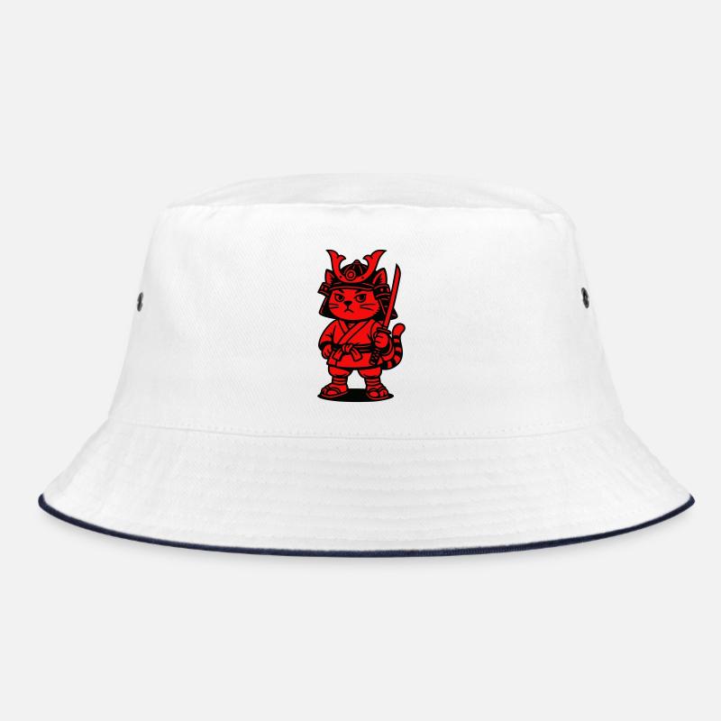 Chat samouraï - Bob - blanc/marine