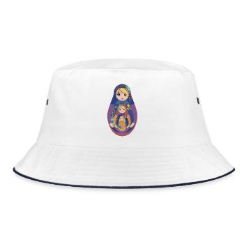 Traditional Matryoshka - Bucket Hat - white/navy - Front