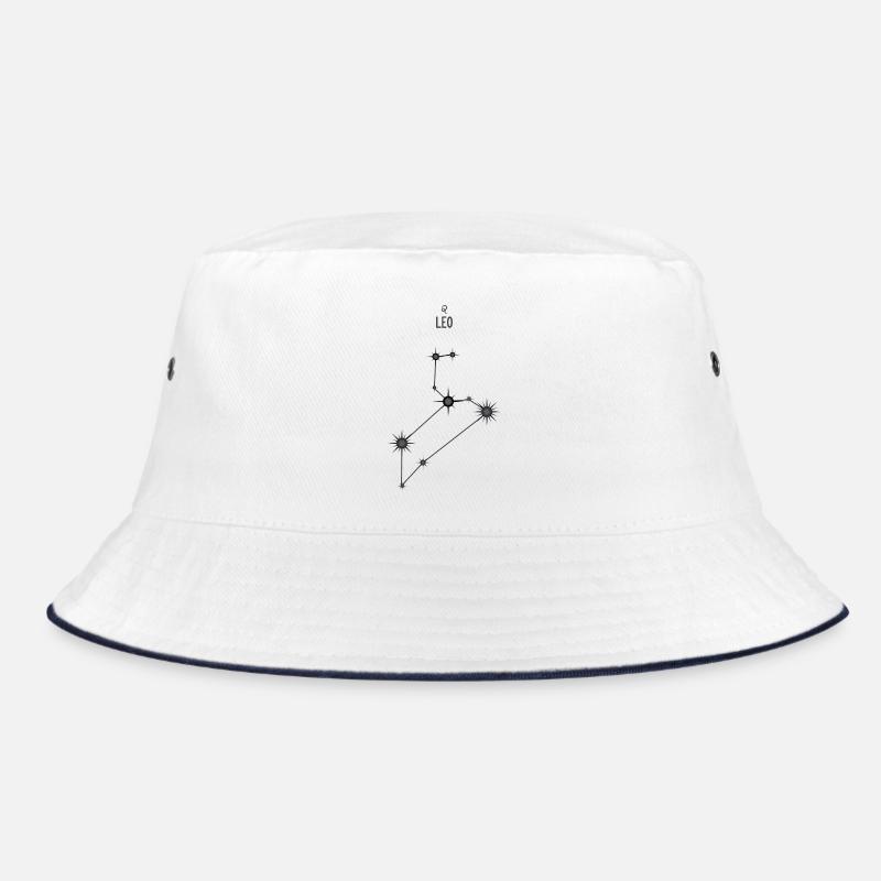 Sternzeichen Löwe Sternbild Sternbild Schwarz & Grau - Bucket Hat - Weiß/Navy
