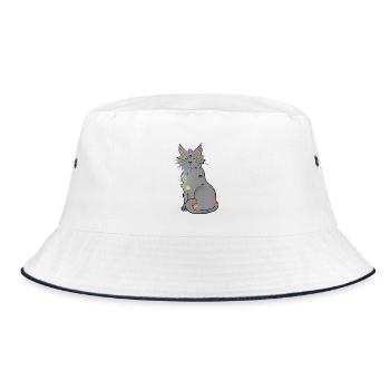 Chat-kra - Bucket Hat - Weiß/Navy - Vorne