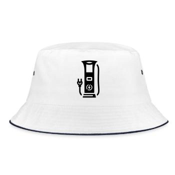 Charging station electromobility symbol electricity - Bucket Hat - white/navy - Front