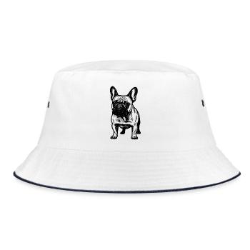 Bouledogue Français Noir Blanc - Bob - blanc/marine - Devant