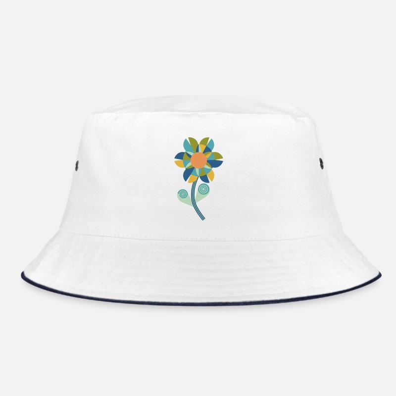 Graphic floral pattern in warm colours Bucket Hat