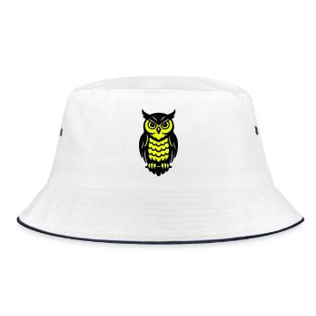 Pop Art hiboux design - Bob - blanc/marine - Devant