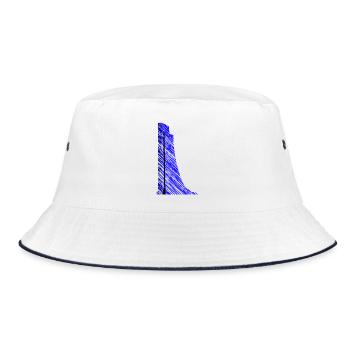 Laboe Modern Art Skyline - Bucket Hat - Weiß/Navy - Vorne