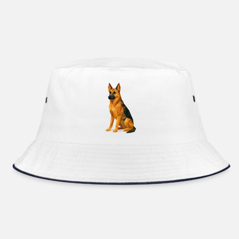 Deutscher Schäferhund in Low Poly Bucket Hat