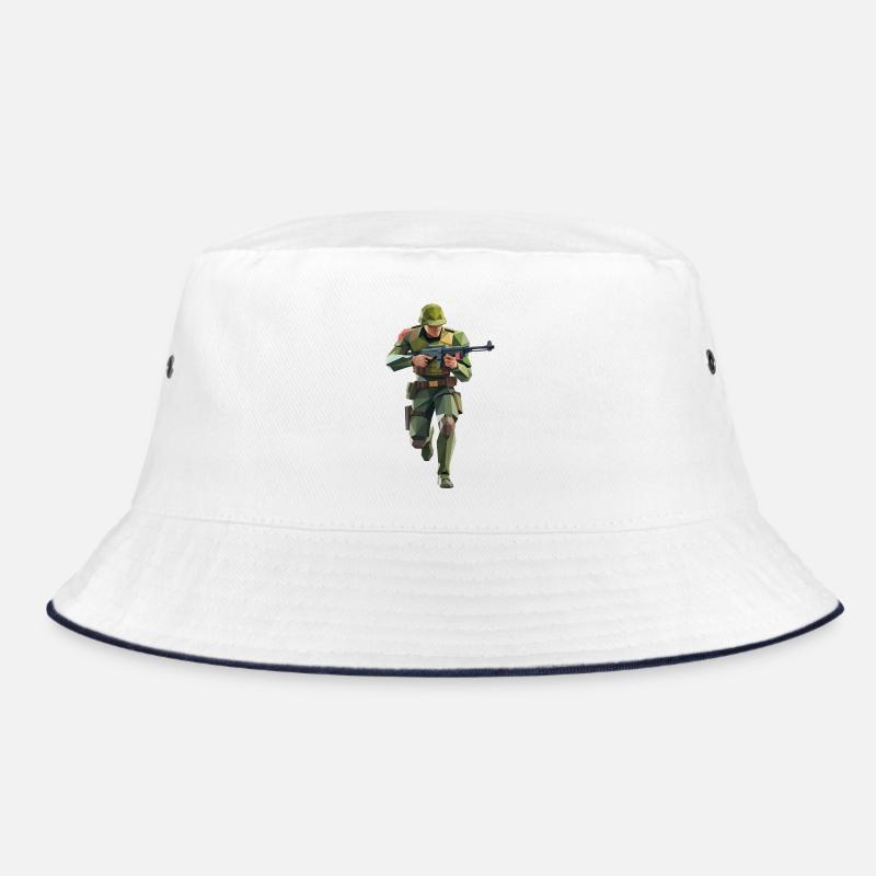 Army Soldier - Cool Low Poly Logo Bucket Hat