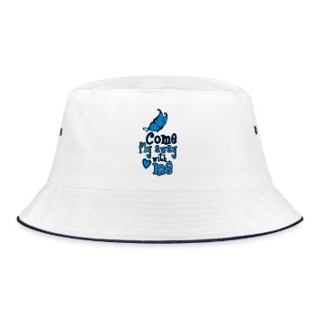 Komm, flieg mit mir weg - Bucket Hat - Weiß/Navy - Vorne