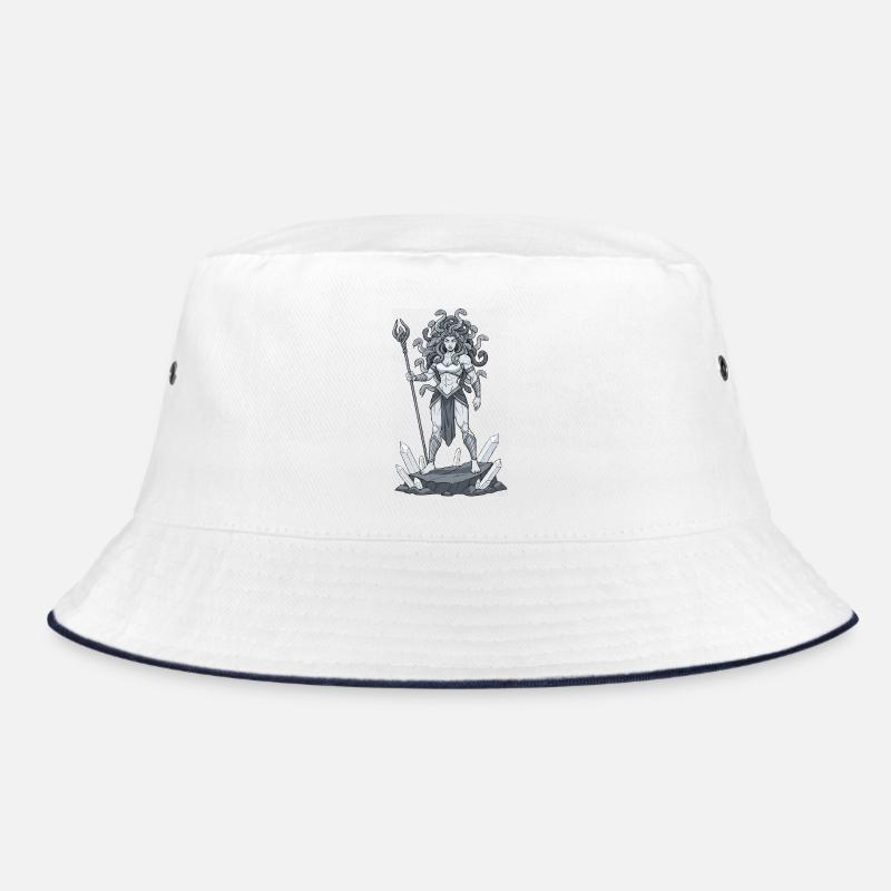 Medusa Warrior with Snake's Head Bucket Hat