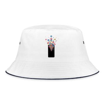 Smartphone Likes Fireworks - Bucket Hat - white/navy - Front