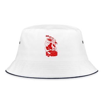 Weihnachtsmann mit geschenken - Bucket Hat - Weiß/Navy - Vorne
