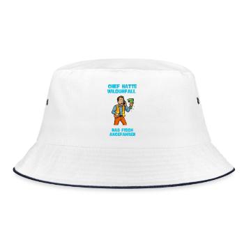 Chef Hatte Wildunfall Fisch Angefahren - Bucket Hat - white/navy - Front