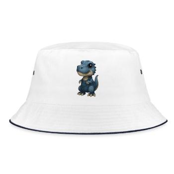 Patchwork Dino Flickenlook - Bucket Hat - white/navy - Front