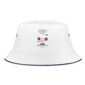 Anti Brainrot - Bucket Hat - white/navy - Front