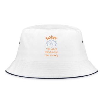 Sobriety - Quiet Mind Victory Mandala - Bucket Hat - white/navy - Front