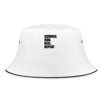 Sunrise Rod Reel Repeat - Bucket Hat - white/navy - Front