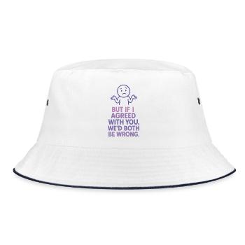 Sarcastic Shrug Funny Quote - Bucket Hat - white/navy - Front