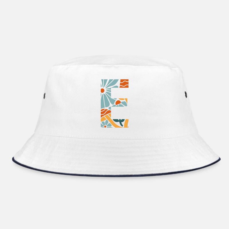 Buchstabe e Blumen groovy Geschenkidee Bucket Hat