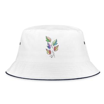 leaves - Bucket Hat - white/navy - Front