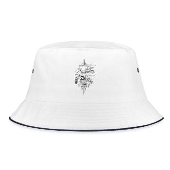 Amsterdam2025Vintage_black - Bucket Hat - white/navy - Front