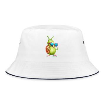 Sonnenbrillen-Snail Streetstyle - Bucket Hat - Weiß/Navy - Vorne