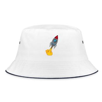 Colorful rocket at launch - Bucket Hat - white/navy - Front