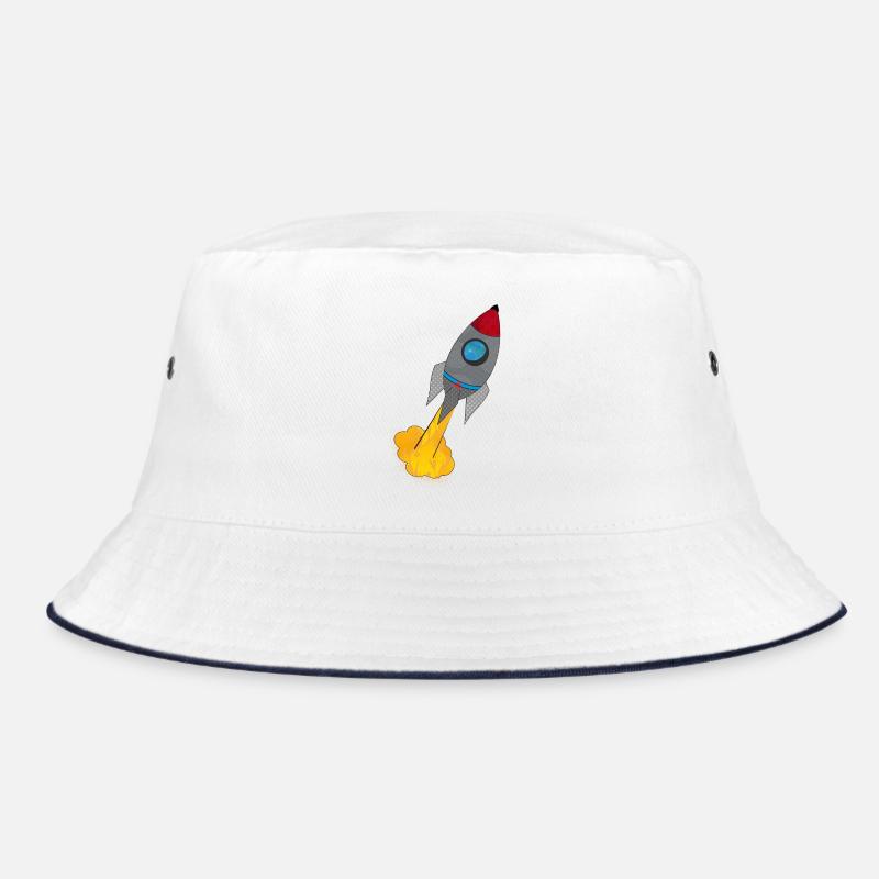 Colorful rocket at launch Bucket Hat