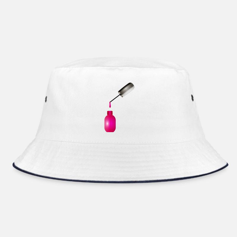 Pinkfarbener Nagellack mit Tropfen Bucket Hat