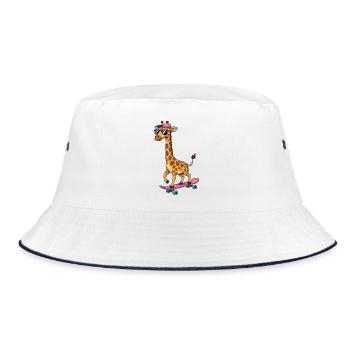 Giraffe drôle patinant sur skateboard Skater de dessins animés - Bob - blanc/marine - Devant