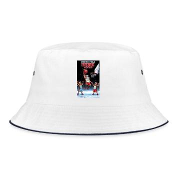 Santa Dunking Basketball North Pole Dunk Squad - Bucket Hat - white/navy - Front