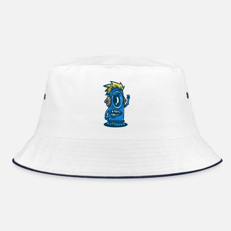 Monstre bleu avec casque - Bob - blanc/marine