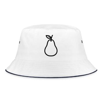 Birne - Bucket Hat - Weiß/Navy - Vorne