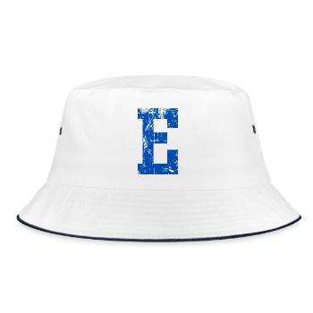 Letter e sport retro - Bucket Hat - Weiß/Navy - Vorne