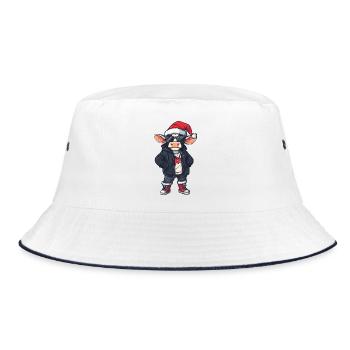 Kuh Weihnachten Winter - Bucket Hat - Weiß/Navy - Vorne